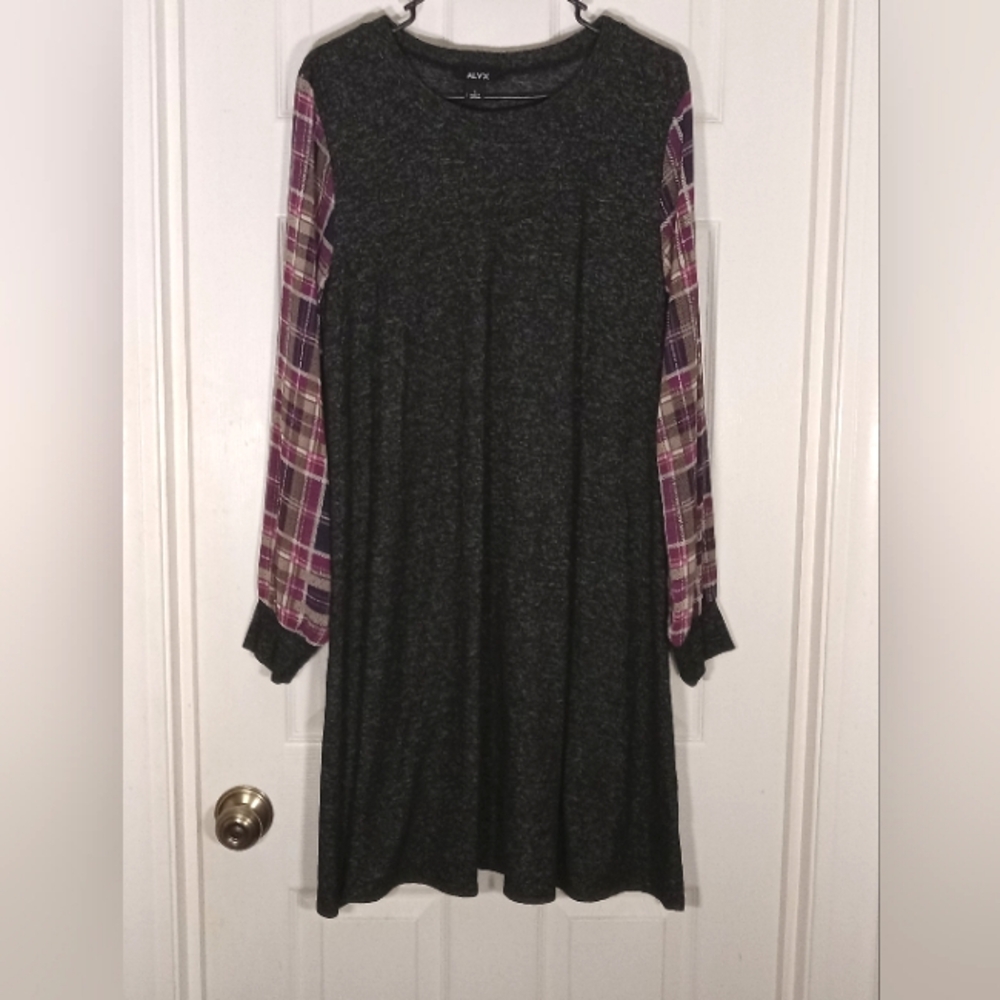 Mixed Print long sleeve Knit Dress ALYX